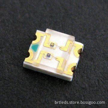 3.2 x 2.7 x 1.1mm (1210) SMD LED with Green and Super Orange Red Emitting Color, Water Clear Lens